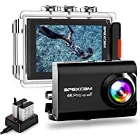Apexcam Cámara Deportiva 4K 20MP EIS WiFi Cámara subacuática Impermeable 40M Micrófono Externo 2.0LCD 170° Gran Angular…